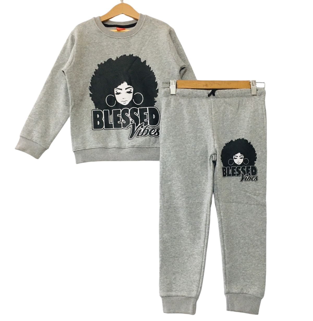 Blessed Vibes Gray Track-Suit Girls (1)