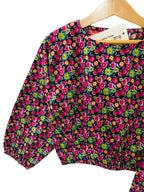 Green And Pink Flower Full Sleeves Black Skate Fish Girl ( R-207 )