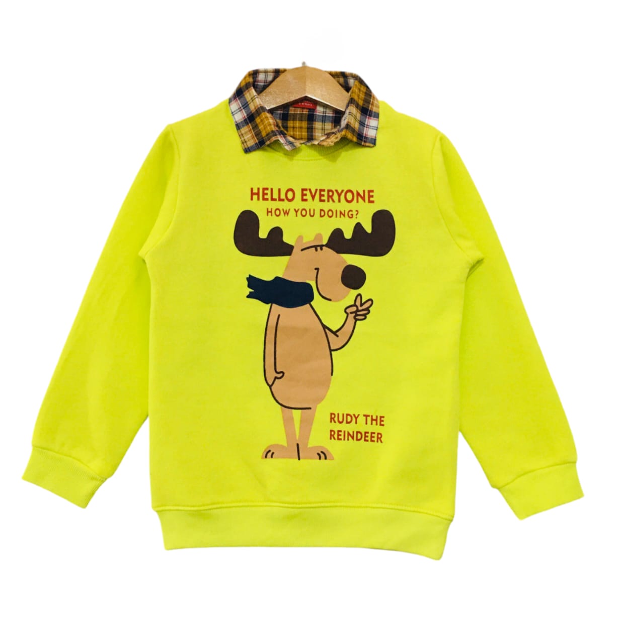 Hello Everyone Light Green Double Shirt Boys (1)