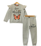 Save The Monarch Gray Track-suit Girls