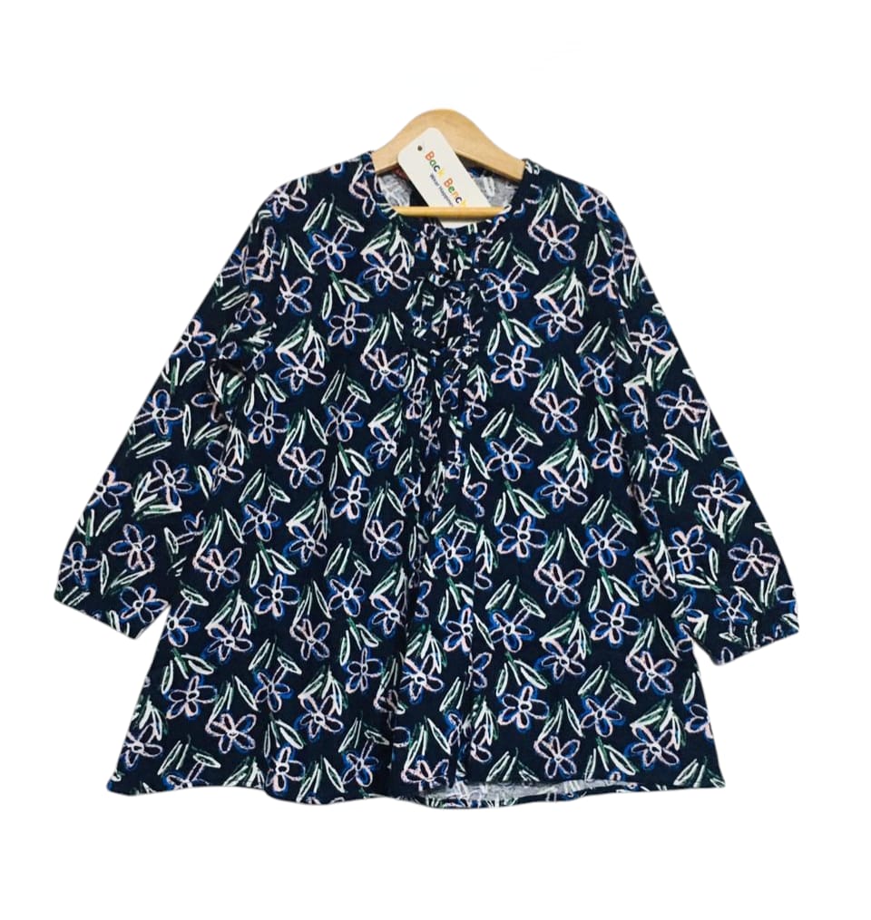 Floral Design Navy Girl Top Girls ( R-71 )