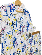 Yellow Flower All Over Print White Casual Wear Girls(R-453,458)