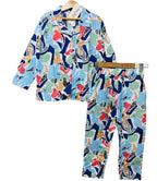 Multi Color Sky Blue Casual Wear Girls