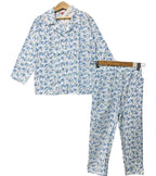 Green & Blue Leaves White Casual Wear Girls(R-453,458)