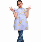 Yellow Flower Light Purple Top Girls