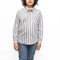Purple & Red Line White Casual Shirt Boys ( R-21 ) Factory