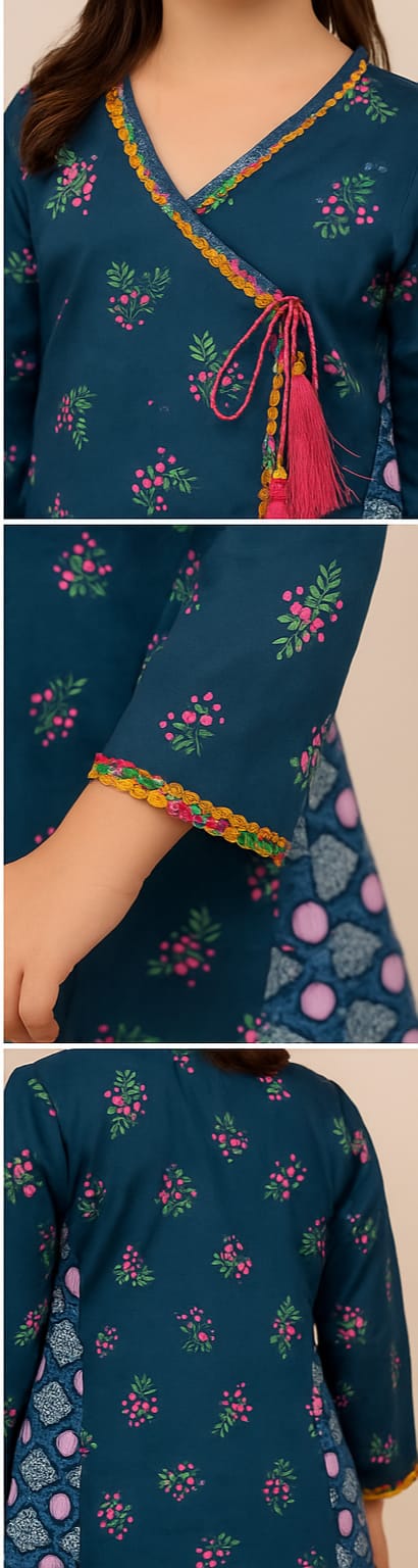 Pink Flower Navy Airline Suit Girls