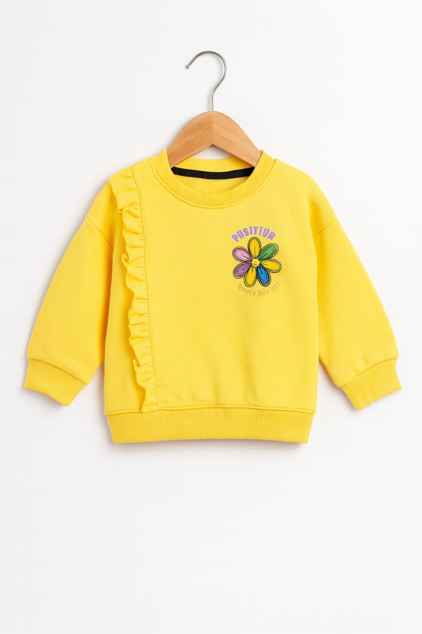Positive Yellow Sweatshirt Girls ( Factory )
