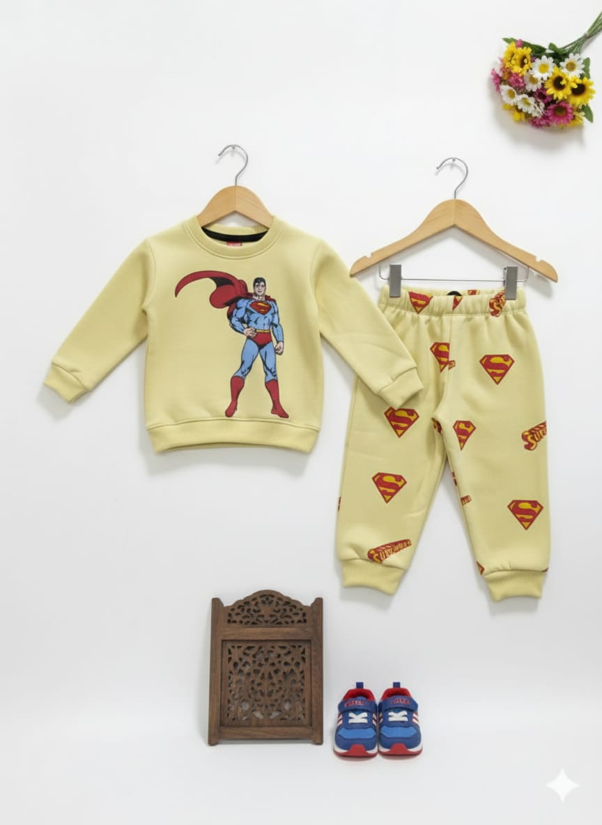 Superman Logo Lemon Track-Suit Boys