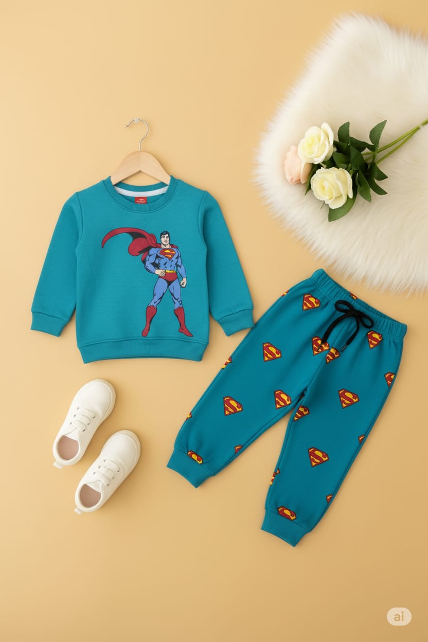 Superman Logo Aqua Track-Suit Boys
