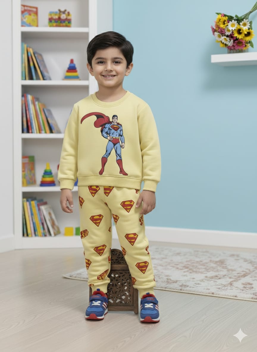 Superman Logo Lemon Track-Suit Boys ( R-332)