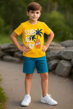 Surf All Day Mustard T-Shirt Boys