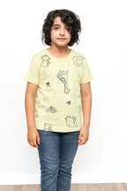 Dino & Giraffe Lemon T-Shirt Boys
