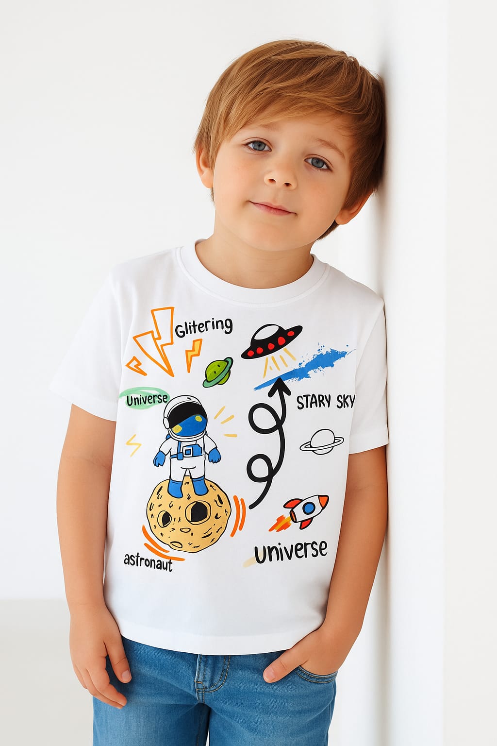 Universe White T-Shirt Boys ( R-357=258 )