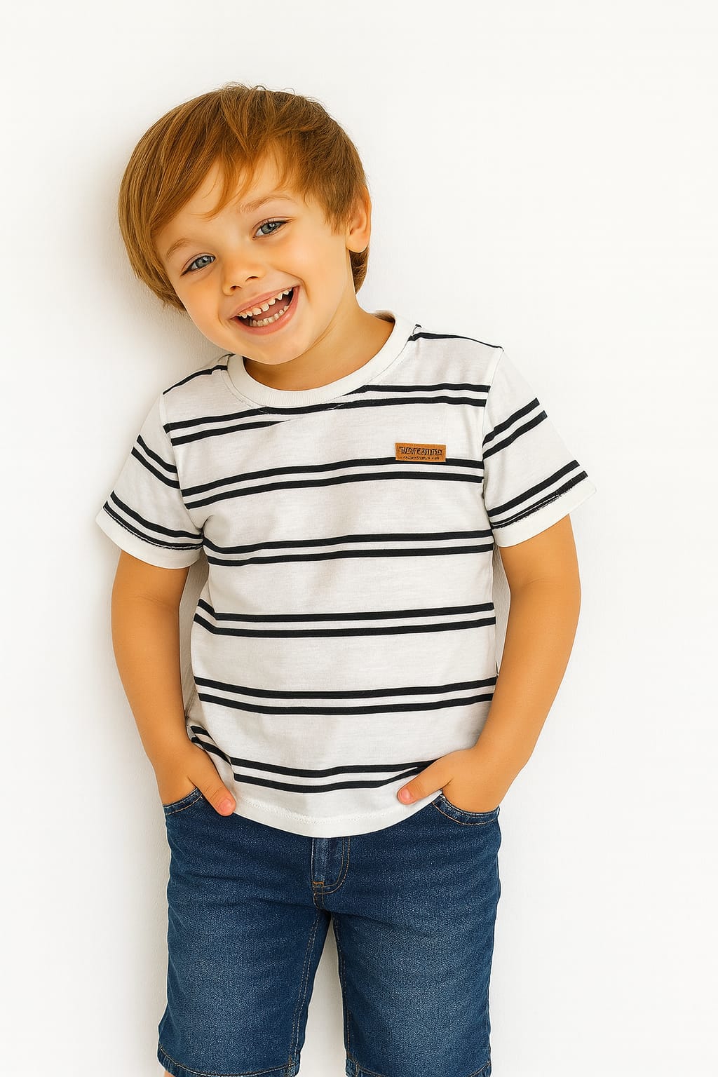 Black White Striper T-Shirt Boys