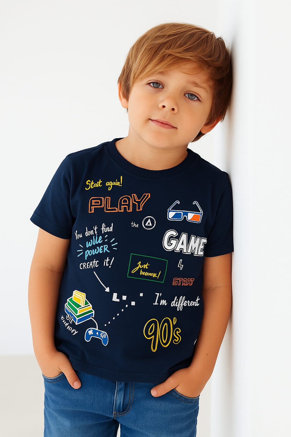 Play Game Navy T-Shirt Boys