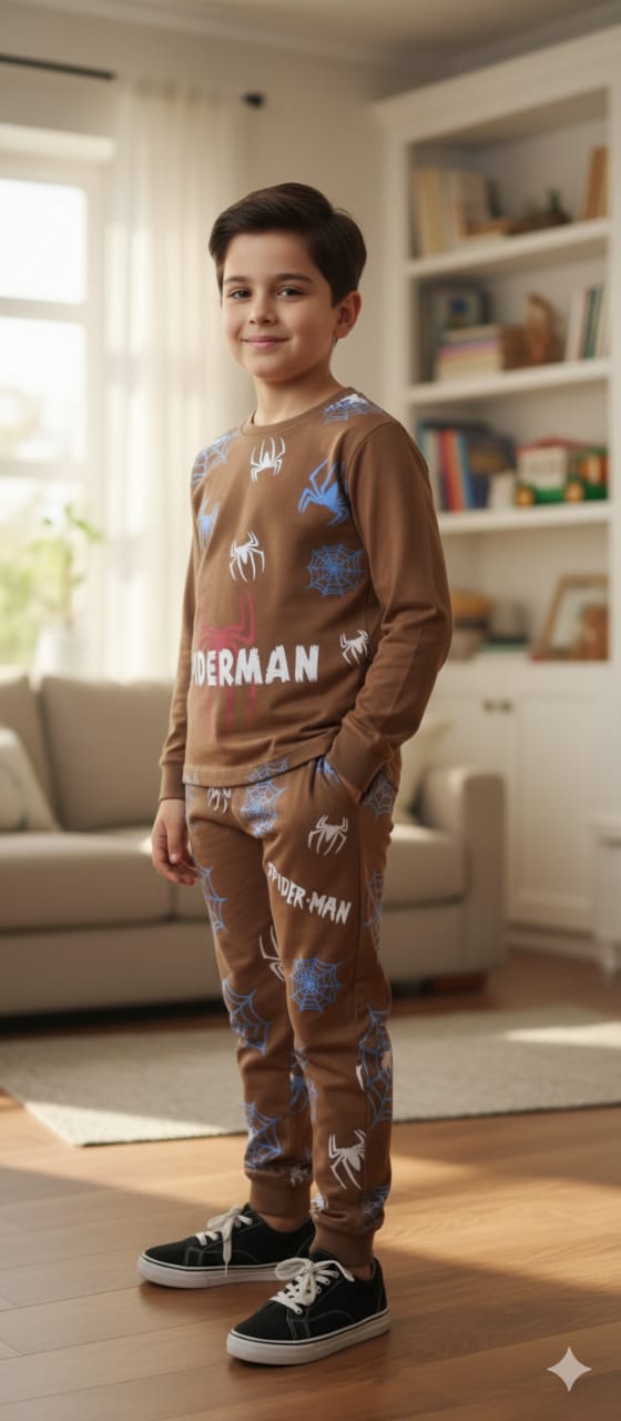 Spiderman Brown Trouser Shirt Boys