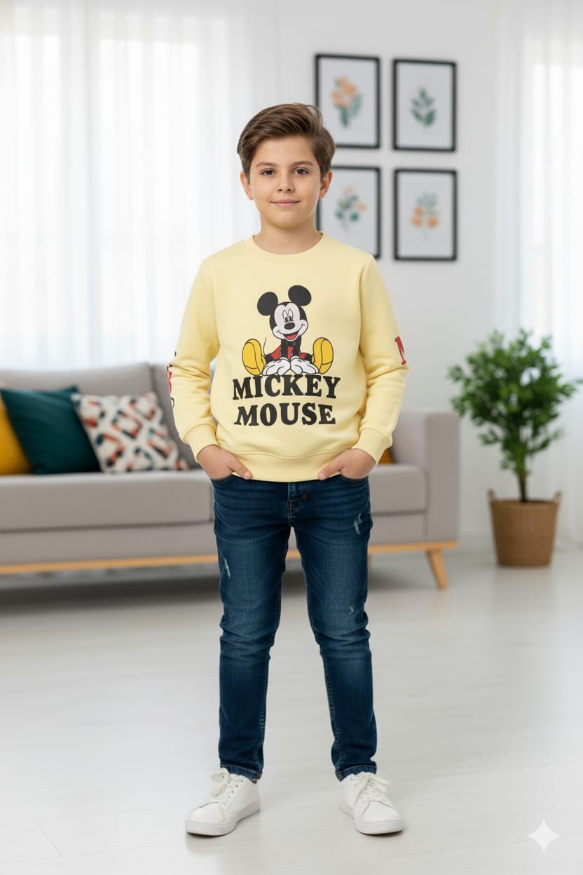 Mickey Mouse Lemon Sweatshirt Boys ( R-89 ) ( Factory )