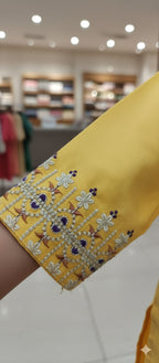 Embroidery Penal & Sleeve Yellow Pairs Girls