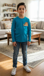 Lion Logo Ferozi T-Shirt Boys