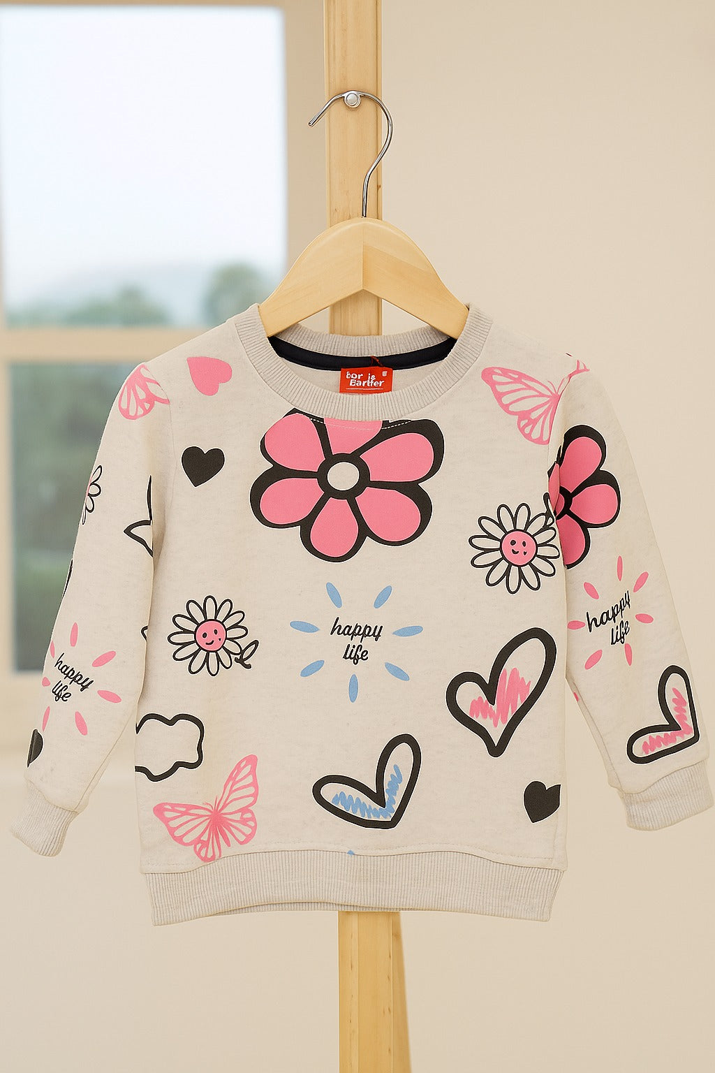 Happy Life Oatmeal Sweatshirt Girls