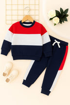 Red & Navy Penal Track-suit Boys