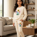 Smiley Flower  Embroidery Skin Track-suit Girls ( R-46 ) Factory
