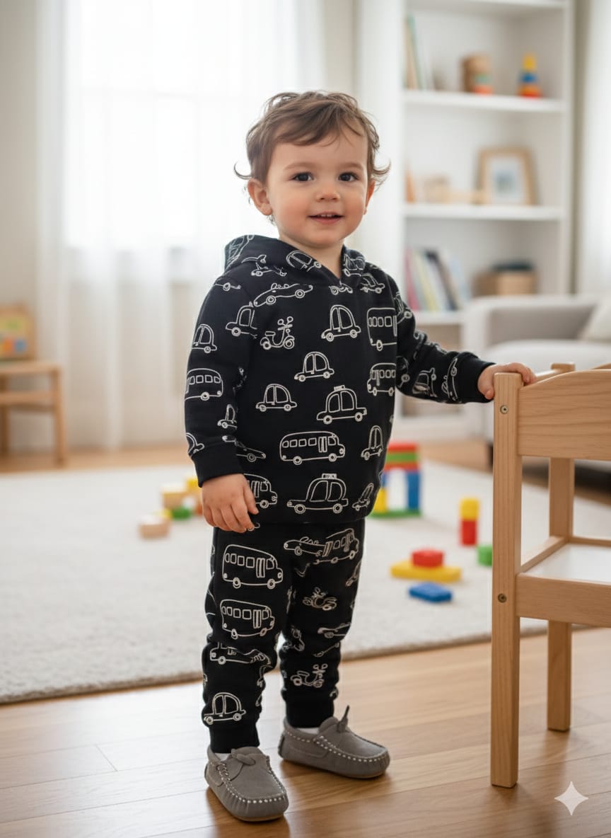 Black Hoodies Track-Suit Newborn