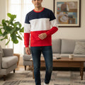 Navy & Red Penal Sweatshirt Men's ( Factory )