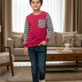 Striper Pocket Mahroon Sweatshirt Boys ( R-59 N )