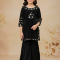 Golden Lase Black Gharara Suit Girls ( R-174 ) Factory