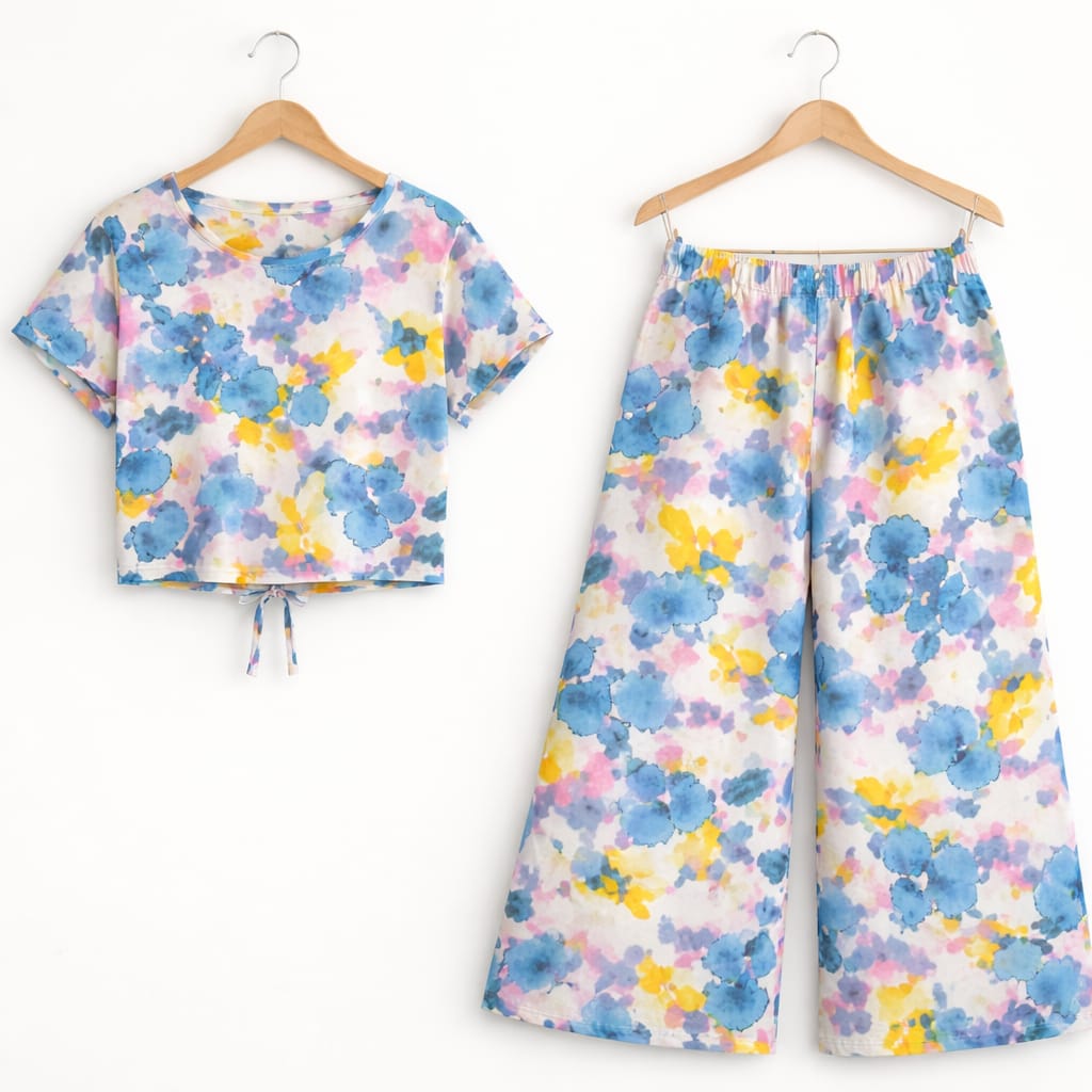 Blue Shade Half Sleeve Cream Skate Fish Girls