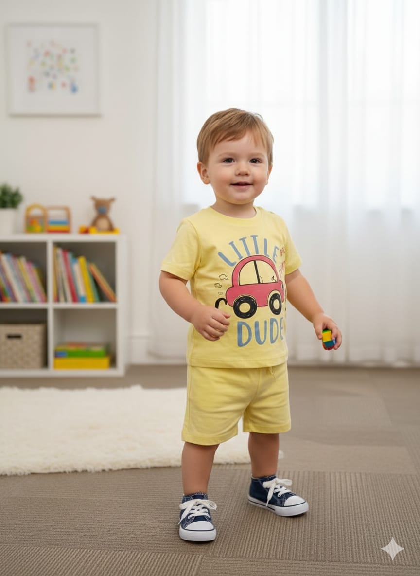 Little Dude Lemon Nicker Suit New Born