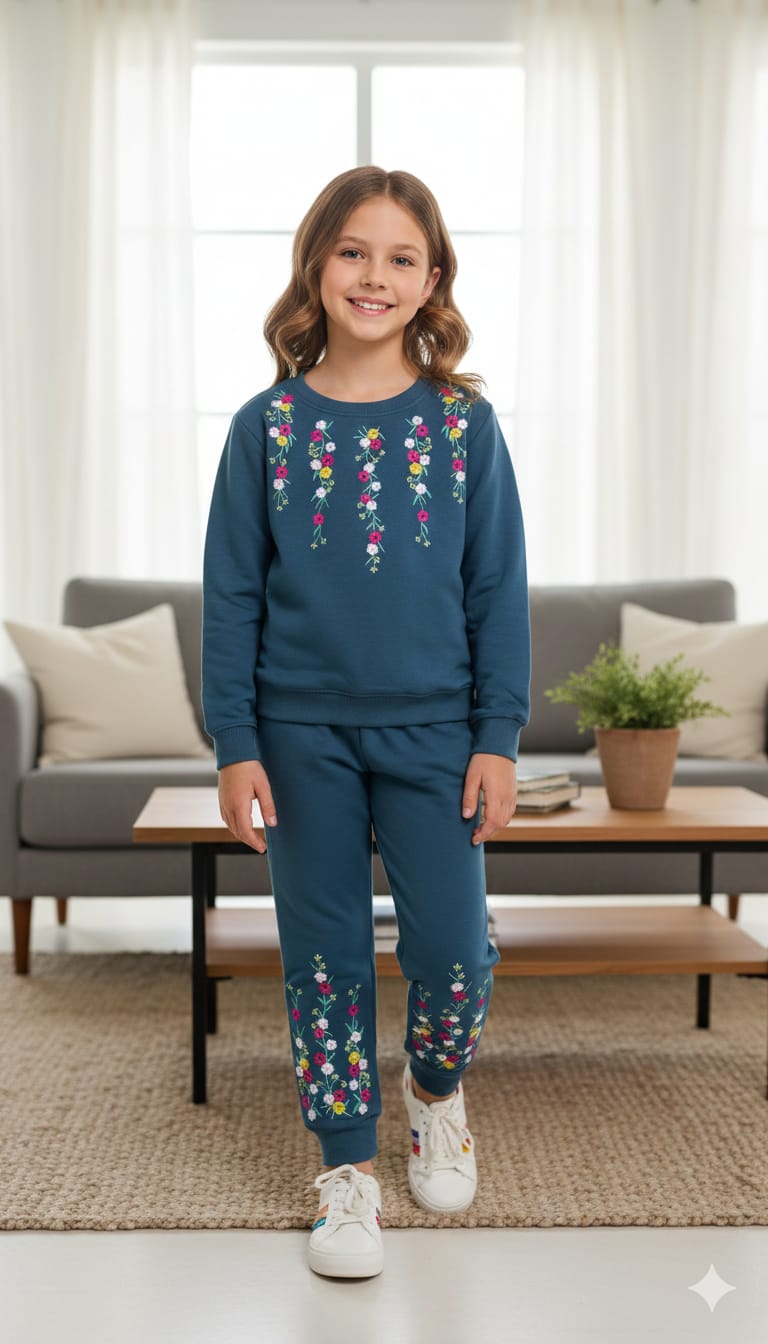 Five Line Embroidery Zinc Track suit-Girls ( R-112 )