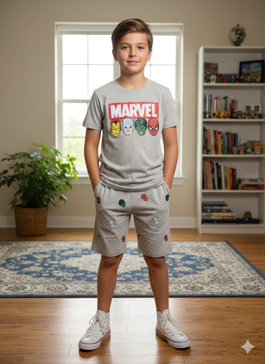 Marvel Oatmeal Nicker Suit Boys