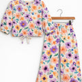 Orange Purple Flower Full Sleeve Cream Skate Fish Girls ( R-339 )