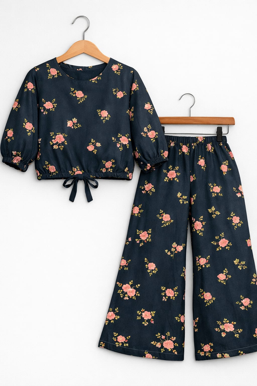 Rose Flower Full Sleeve Navy Skate Fish Girls ( R-523 )