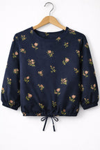 Rose Flower Full Sleeve Navy Skate Fish Girls ( R-523 )