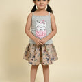 Cute Kitty Oatmeal Skirt Suit Girls ( R-428 )