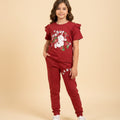 Rabbit With Strawberry Red Trouser Shirt Girls ( R-214-30 )
