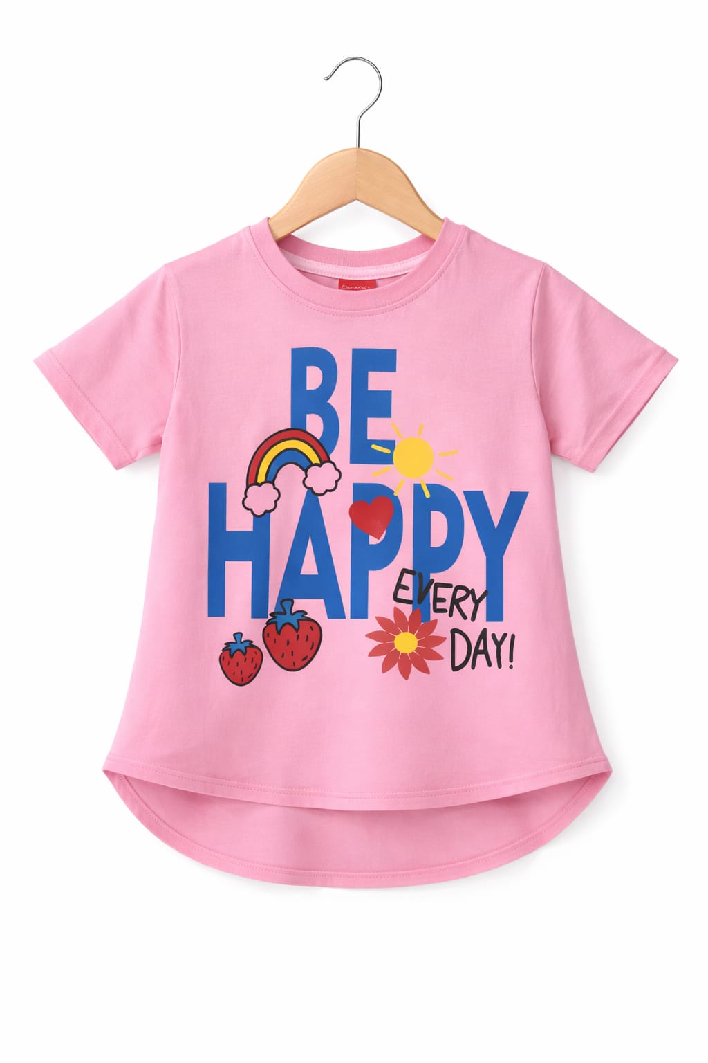 Be Happy Baby Pink T-Shirt Girls ( R-345 )