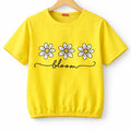 (Short Length)Bloom Flower Yellow  T-Shirt Girls ( R-112,307)