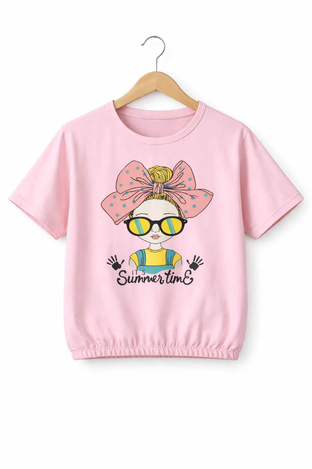 (Short Length)Summer Time Baby Pink  T-Shirt Girls ( R-75,490 )