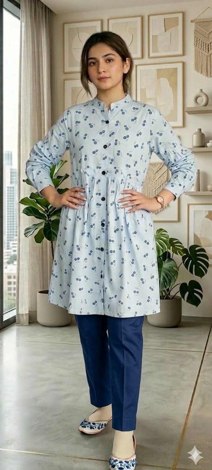 Blue Cherry All Over Print Sky Top Women