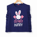 Cutest Bunny Navy T-Shirt Girls ( R-111 )
