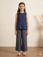 Simple Sleeveless Navy Suit Girls ( R-398 )