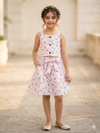 Petal Pop Sleeveless Baby Pink Skirt Suit Girls ( R-410 )