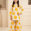 Yellow Shade White Gharara Suit Girls ( R-199 )