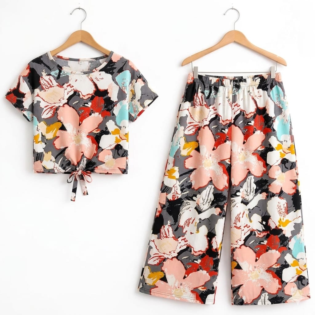 Dreamy Petal Half Sleeve White Skate Fish Girls ( R-50 )