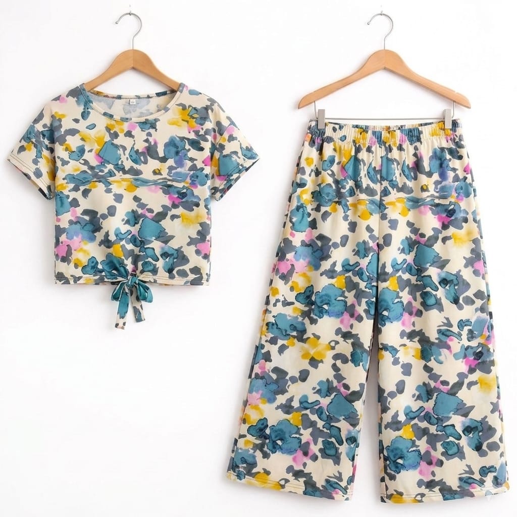 Blue Shade Half Sleeve Cream Skate Fish Girls ( R-504 )